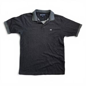 Vintage BIG DOGS Polo / Golf Shirt Gray Charcoal Large 90s/Y2K  Mallcore